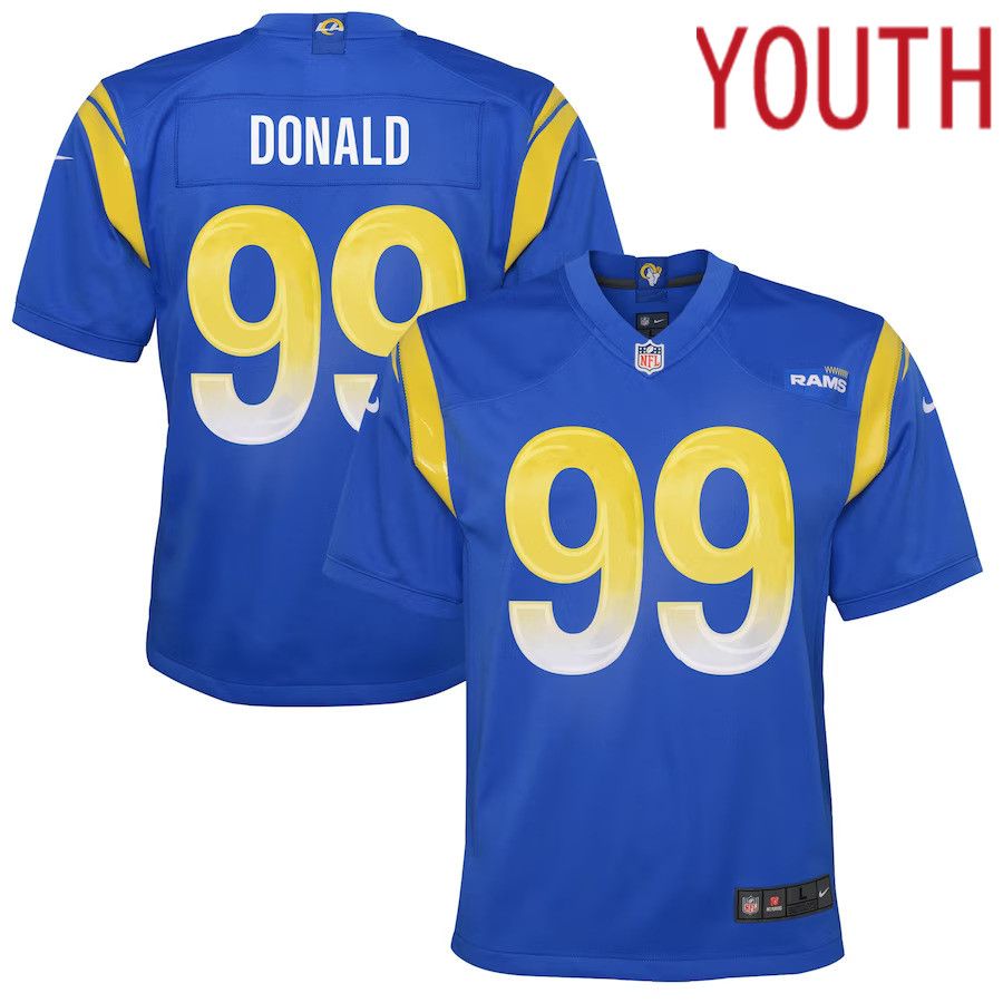 Youth Los Angeles Rams #99 Aaron Donald Nike Royal Game NFL Jersey->youth nfl jersey->Youth Jersey